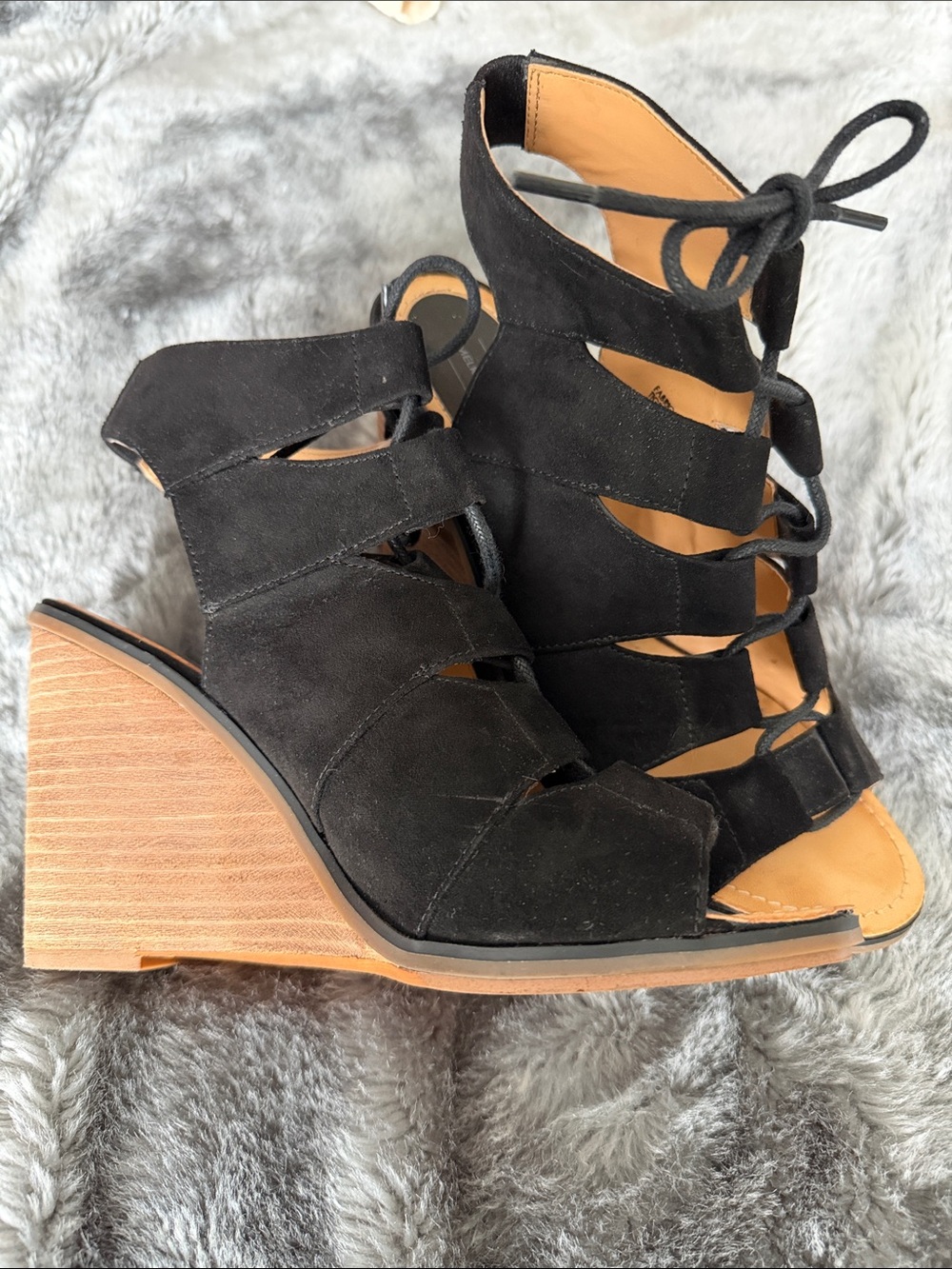 Melrose & Market lace up wedge sandals